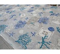 Nappe rectangulaire motif corail 100 % coton dans toutes les mesures Couleur bleue... Made in Italy ... Nouveauté 20202 !! (140 x 180)