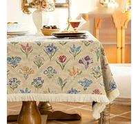 Nappe Rectangulaire, Nappe De Réception Avec Franges Denses, Tissu Décoratif Résistant Et Infroissable, Idéale For Les Tables Basses Et Les Meubles TV(StyleA,140x220cm/55.1x86.6in)