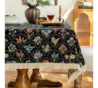 Nappe Rectangulaire, Nappe De Réception Avec Franges Denses, Tissu Décoratif Résistant Et Infroissable, Idéale For Les Tables Basses Et Les Meubles TV(StyleE,140x220cm/55.1x86.6in)