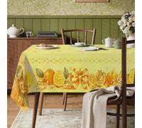 Nappe rectangulaire orange, nœuds d'été joyeux, jaune d'été, résistante aux taches, lavable, décoration pour cuisine, salle à manger, thé, pique-nique, 152,4 x 304,8 cm