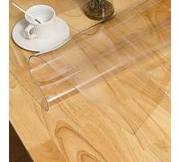 Nappe Rectangulaire Plastique 75x150cm, Favorable à l'environnement Toile Cirée Transparente, Facile à Couper, Toile Cirée pour Salle à Manger, Salon et Le Bureau, Transparente 1mm