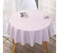 Nappe rectangulaire pour cuisine ou salle à manger - Imperméable et résistante à la chaleur - Motif feuilles - Rose - Convient aux tables rondes de 160 cm