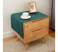 Nappe rectangulaire pour table de chevet - Solide - Rustique - Tissu en lin anti-poussière et facile à nettoyer - Pour réfrigérateur, meuble TV, micro-ondes, décoration de la maison - 45 x 115 cm