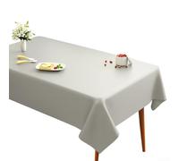Nappe rectangulaire pratique pour l'intérieur et l'extérieur, résiste à la saleté et se nettoie en quelques secondes (140 x 180 cm, gris clair)