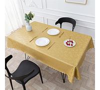 Nappe rectangulaire robuste en PVC, imperméable, résistante à l'huile, infroissable, pour maison, fête, pique-nique, utilisation intérieur/extérieur, doré, 120 x 170 cm
