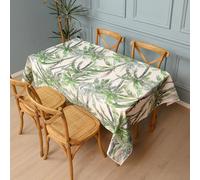 Nappe Rectangulaire Set De Table Nappe Coupe-Vent Nordique, Imprimée Feuilles De Forêt Tropicale, Pour La Cuisine, Imperméable Et Résistant À L'huile, Pour La Maison