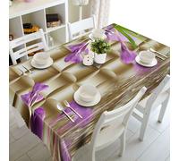 Nappe Rectangulaire Set De Table Nappe De Table Rectangulaire Et Ronde En Coton Épais Lavable, 3d, Diamant, Fleur, Papillon Et Gloire Du Matin