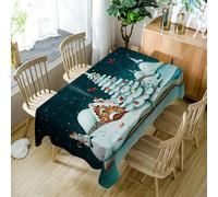 Nappe Rectangulaire Set De Table Nappe Européenne En Polyester, Motif Arbre De Noël, Anti-Poussière, Lavable, Pour Fête Du Nouvel An, Manteau