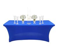 Nappe Rectangulaire Spandex Anti Tache,122cm Bleu Royal Nappe de Table Imperméables Lavable Extensible,pour Décoration Table de Terrasse,Cuisine,Mariage,Anniversaire,Fêtes,Halloween,Pique-niques
