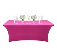 Nappe Rectangulaire Spandex Anti Tache,122cm Rose Rouge Nappe de Table Imperméables Lavable Extensible,pour Décoration Table de Terrasse,Cuisine,Jardin,Mariage,Anniversaire,Halloween,Pique-niques
