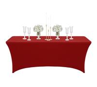 Nappe Rectangulaire Spandex Anti Tache,122cm Rouge Vent. Nappe de Table Imperméables Lavable Extensible,pour Décoration Table de Terrasse,Cuisine,Mariage,Anniversaire,Fêtes,Halloween,Pique-niques