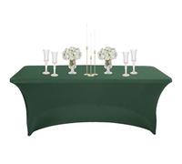 Nappe Rectangulaire Spandex Anti Tache,122cm Vert Foncé Nappe de Table Imperméables Lavable Extensible,pour Décoration Table de Terrasse,Cuisine,Mariage,Anniversaire,Fêtes,Halloween,Pique-niques