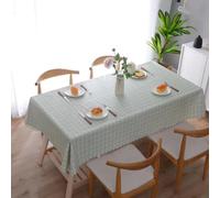 EHOMERY Nappe Rectangulaire Table De Cuisine Nappes Rectangulaires Anti Taches Infroissable Treillis pour Basse Salon Impermeable Exterieur Gris Décoration Protection 135X200Cm