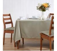 Nappe rectangulaire unie en 100% coton - HOMESCAPES - Gris - 138 x 228 cm - Lavable en machine et hypoallergénique