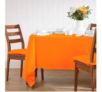 Nappe rectangulaire unie en 100% coton - HOMESCAPES - Orange - 178 x 305 cm - Lavable en machine et hypoallergénique
