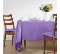 Nappe rectangulaire unie en 100% coton - HOMESCAPES - Violet - 138 x 178 cm - Lavable en machine et hypoallergénique