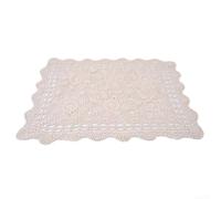 Nappe rectangulaire vintage en coton et dentelle au crochet adaptée pour les petites tables, housse décorative pour la maison, les meubles de café, les restaurants, les hôtels et les accessoires photo