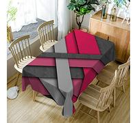 Nappe Rectangulaire Vintage Gris Rouge Nappe Rectangulaire Anti Tache Lavable Nappe de Table Réutilisable Nappe Impermeable Nappe Tissu Maison Fête Nappe Anniversaire(140x200cm)