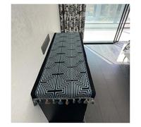 Nappe RéTro pour Table Basse, en Coton Et Lin, Texture DéLicate Et Douce Convient pour Les Meubles TV Et Les Tables à Manger(Blue,35x140cm)
