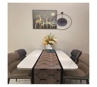 Nappe RéTro pour Table Basse, en Coton Et Lin, Texture DéLicate Et Douce Convient pour Les Meubles TV Et Les Tables à Manger(Black,35x240cm)