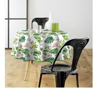 Douceur d'Intérieur, Nappe Ronde (Diamètre 160 cm) Baleares Vert, PVC Imprimé