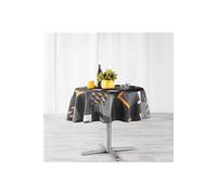 Nappe ronde (0) 180 cm anti tache imprime opsis Gris