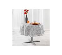 Douceur d'Intérieur - Nappe ronde Lifette - Polyester imprimé antitache - Ø 180 cm Gris