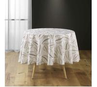 Douceur d'Intérieur – Nappe antitache ronde Alma – imprimé – polyester 180 cm – naturel