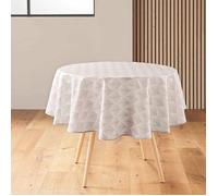 Douceur d'Intérieur, Nappe Ronde (Ø 180 cm) Kalini Naturel, Polyester Imprimé