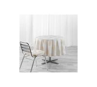 Nappe ronde (0) 180 cm polyester imprimeé metallisé Sunny gold