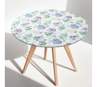 Nappe ronde 110 cm - Avec élastique - Nappe de jardin - Résistante aux intempéries - Protection de table transparente - En plastique transparent - Nappe de jardin pour mariage, hortensia