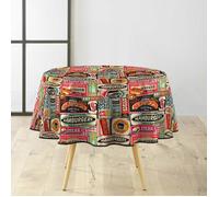 Douceur d'Intérieur – Nappe ronde Americano – PVC imprimé – Ø160 cm – Rouge