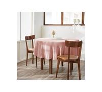 Nappe Ronde Ø180cm Gaze de Coton Rose pêche - OUREA -