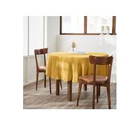 Nappe Ronde Ø180cm Gaze de Coton Safran - OUREA -