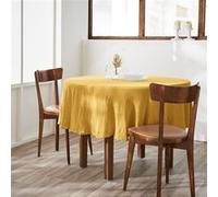 OUREA - Nappe Ronde Ø180cm Gaze de Coton Safran - Altobuy Jaune G
