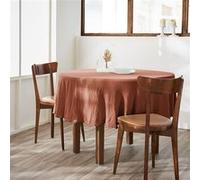 AltoBuy OUREA - Nappe Ronde Ø180cm Gaze de Coton Terracotta