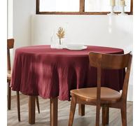 Nappe Ronde 180x180 cm Gaze de Coton Lie de vin