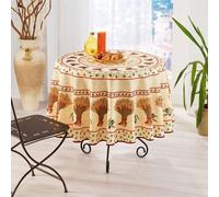 Nappe ronde 1m80 anti tache infroissable olive et Blé Paille