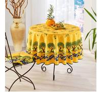 Nappe ronde 1m80 Olivier et Champs de Lavande Jaune anti tache et infroissable