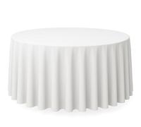 Nappe ronde 50 % polyester 50 % coton (Blanc, 180 cm)