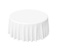 Nappe ronde 50 % polyester 50 % coton (blanche, 280 cm)
