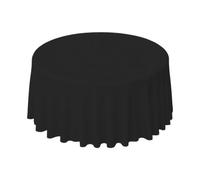 Nappe ronde 50 % polyester 50 % coton (noire, 280 cm)