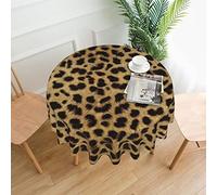 Nappe ronde à imprimé léopard - 152,4 cm en polyester - Nappe décorative en tissu pour table de salle à manger
