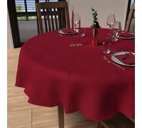 Soleil d'ocre, Luxury Nappe Ronde Anti-tâches Diamètre 180 cm, Polyester, Rouge