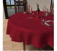 Soleil d'ocre, Luxury Nappe Ronde Anti-tâches Diamètre 180 cm, Polyester, Rouge