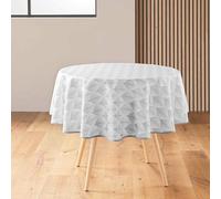 Douceur d'Intérieur – Nappe ronde Kalini – Anti-tache – Polyester imprimé – Ø 180 cm – Gris