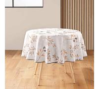 Douceur d'Intérieur – Nappe ronde Manola – Ø 180 cm – Polyester imprimé antitache – Naturel