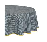 Nappe ronde - ATMOSPHERA - Alya - Anti-taches - Bleu - D 180 cm - Imprimé multicolore