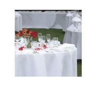 Nappe ronde blanche en tissu 230cm mariage et fêtes