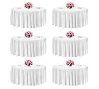 Nappe Ronde Blanche-VEVOR-3352 mm-Couverture de Table en Polyester-Lot de 6-Résistante aux Taches et Aux Plis